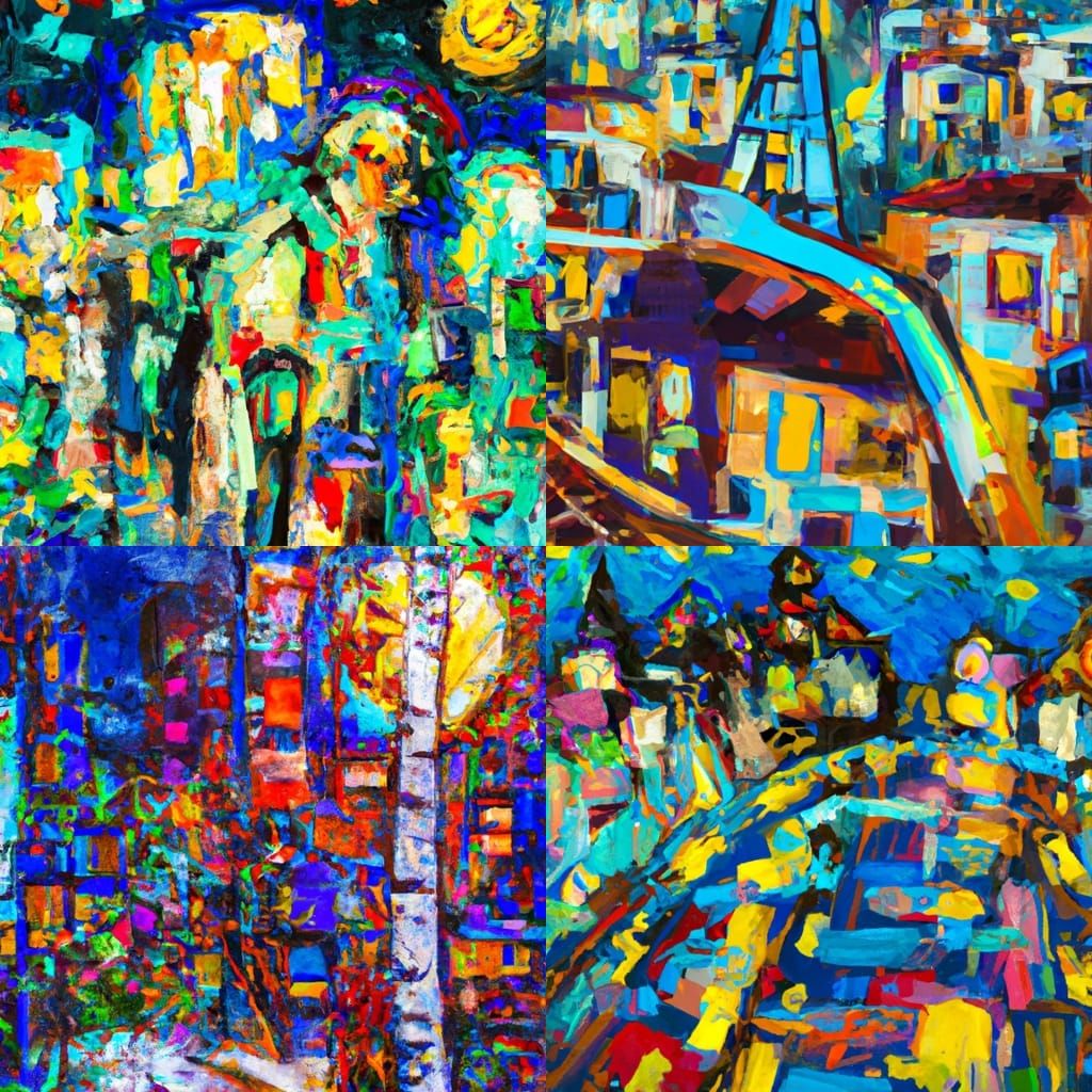 Colorful Neo-Impressionist Oil Painting in Studio Ghibli Sty...