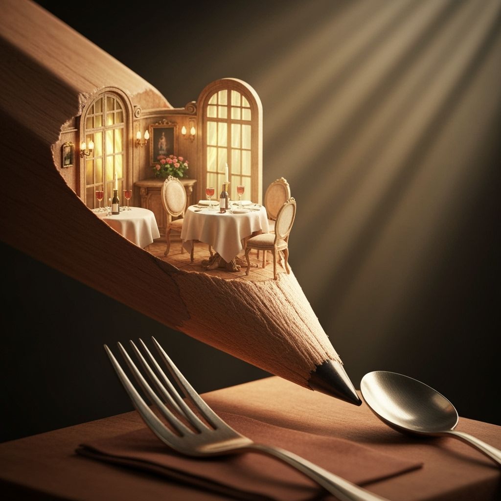 Parisian Restaurant Carved in Pencil Tip