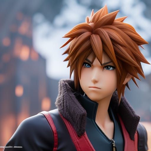 Sora from Kingdom Hearts: Detailed Anime Portrait