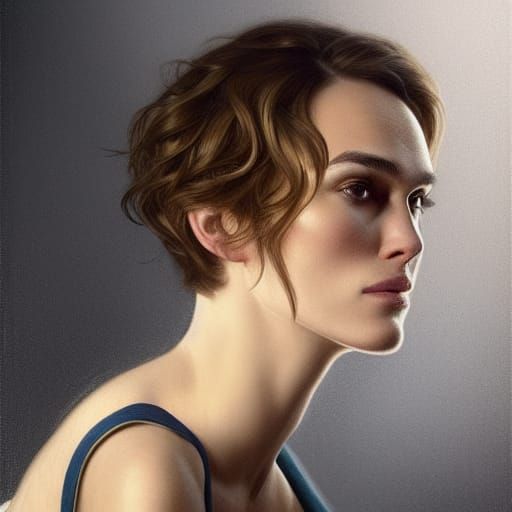 Keira Knightley Pixie Cut: Art Nouveau Portrait