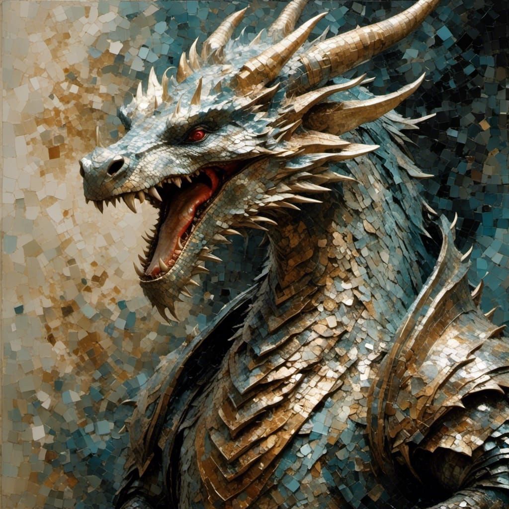Happy Dragon Portrait Inspired by Fantasy Art
