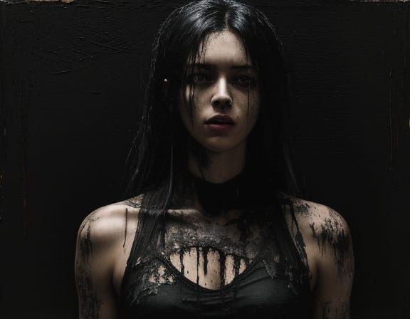 Macabre Oil Painting of Sin's Grasp