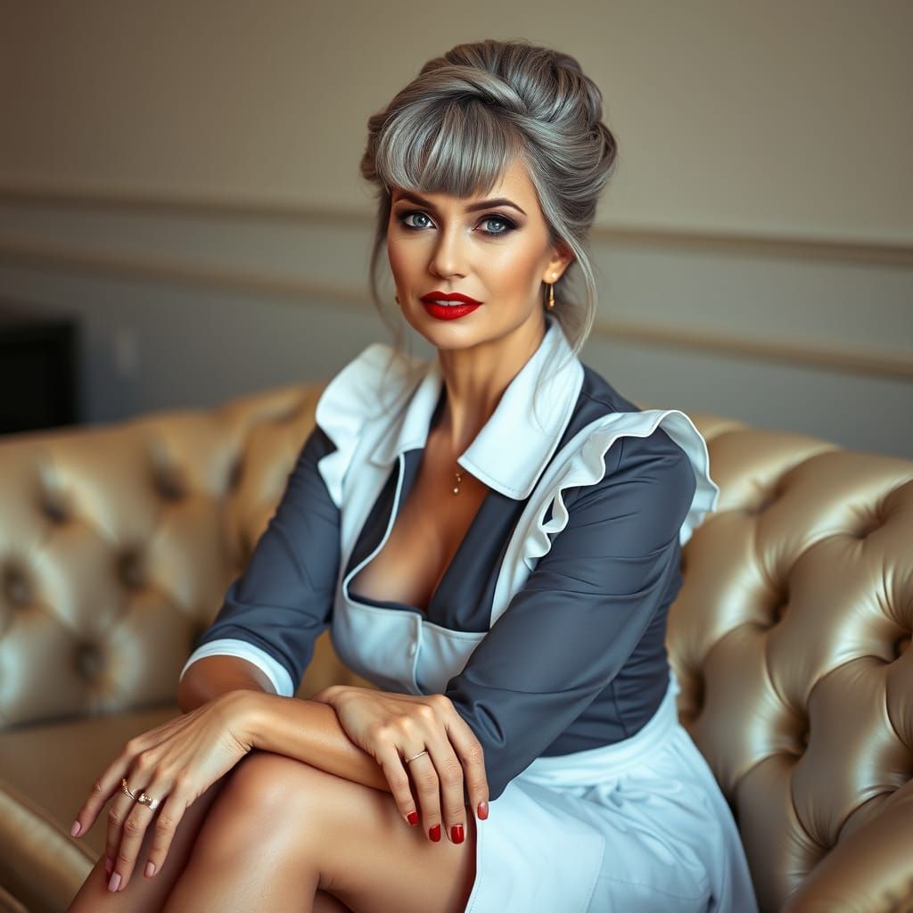 Elegant French Maid in Luxurious Setting