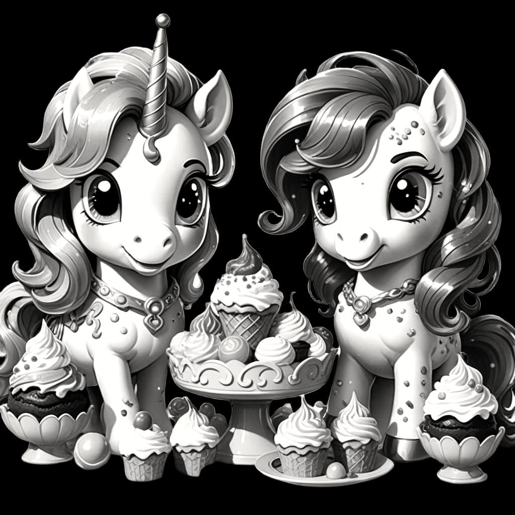 Hyperrealistic My Little Ponies Savoring Whimsical Candy Del...