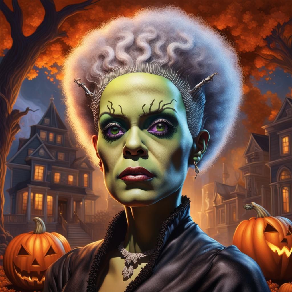 Bride of Frankenstein with Lightning Afro in Halloweentown