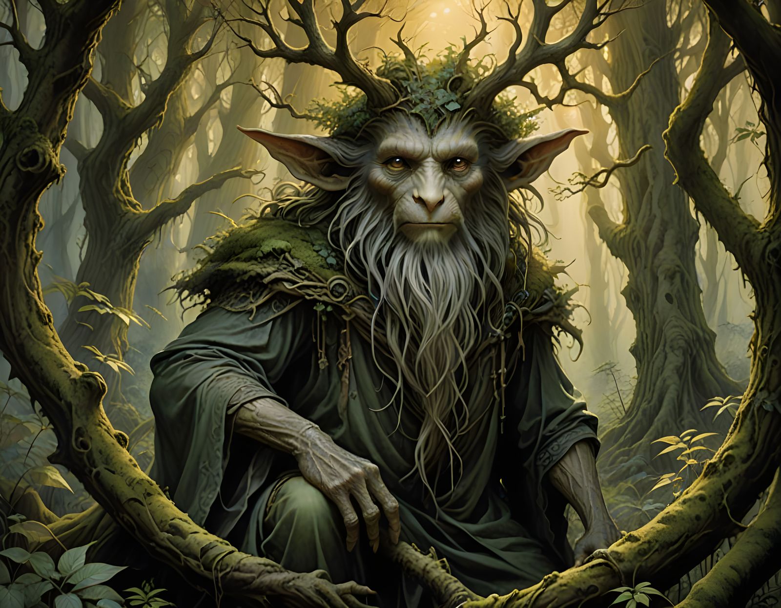 Ancient Tree Ent in Lush Forest Landscape