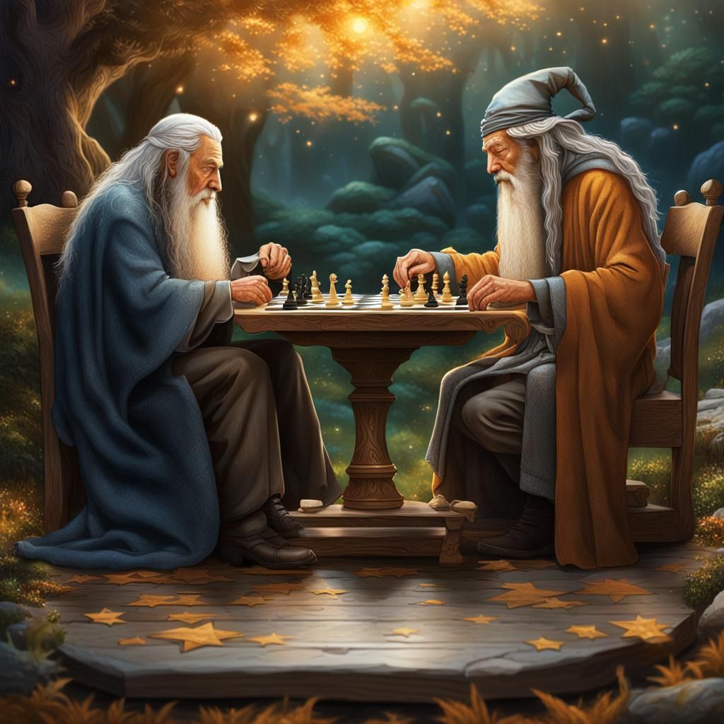 Gandalf and Smigol Play Chess on Stars