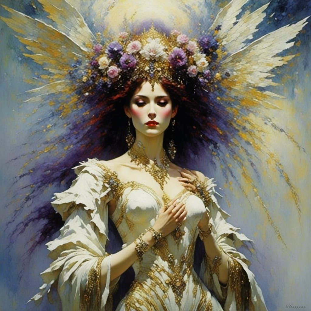 Surreal Angel in Ethereal Digital Rendering