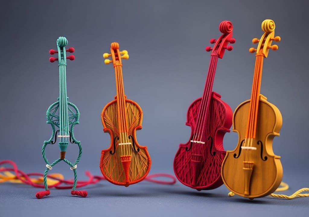 String Instrument Characters in Stop-Motion Animation