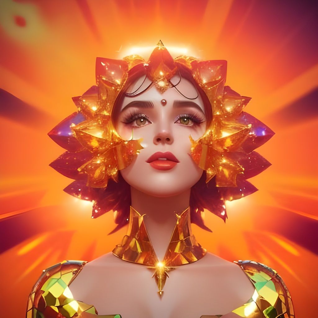 Pop Art Fractal Explosion with Sunbeams