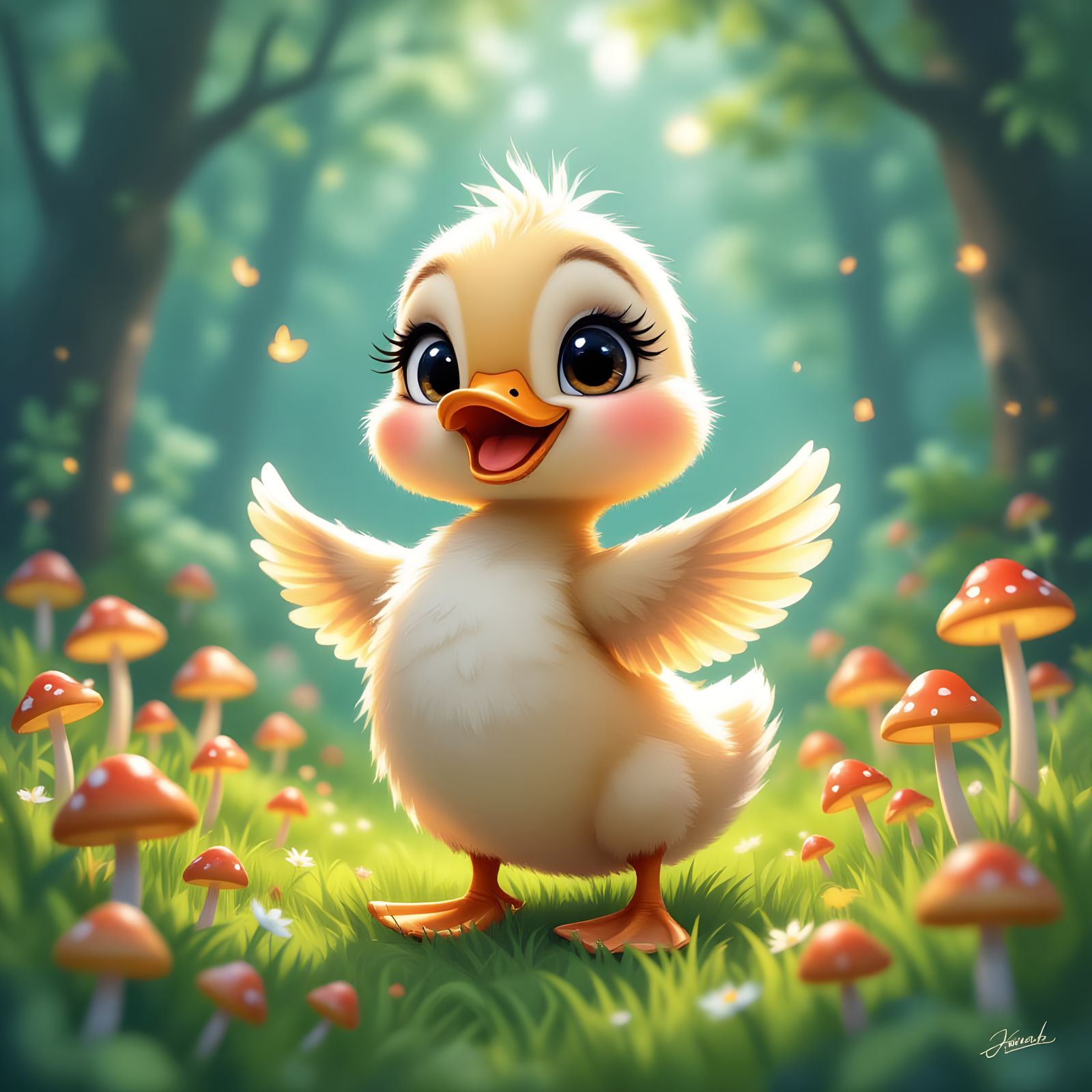 Pixar Duckling Dances in Magical Forest
