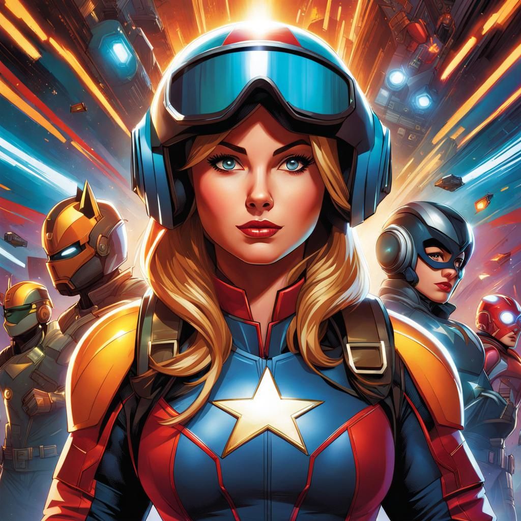 Cute Superhero with Crash Helmet in 3D