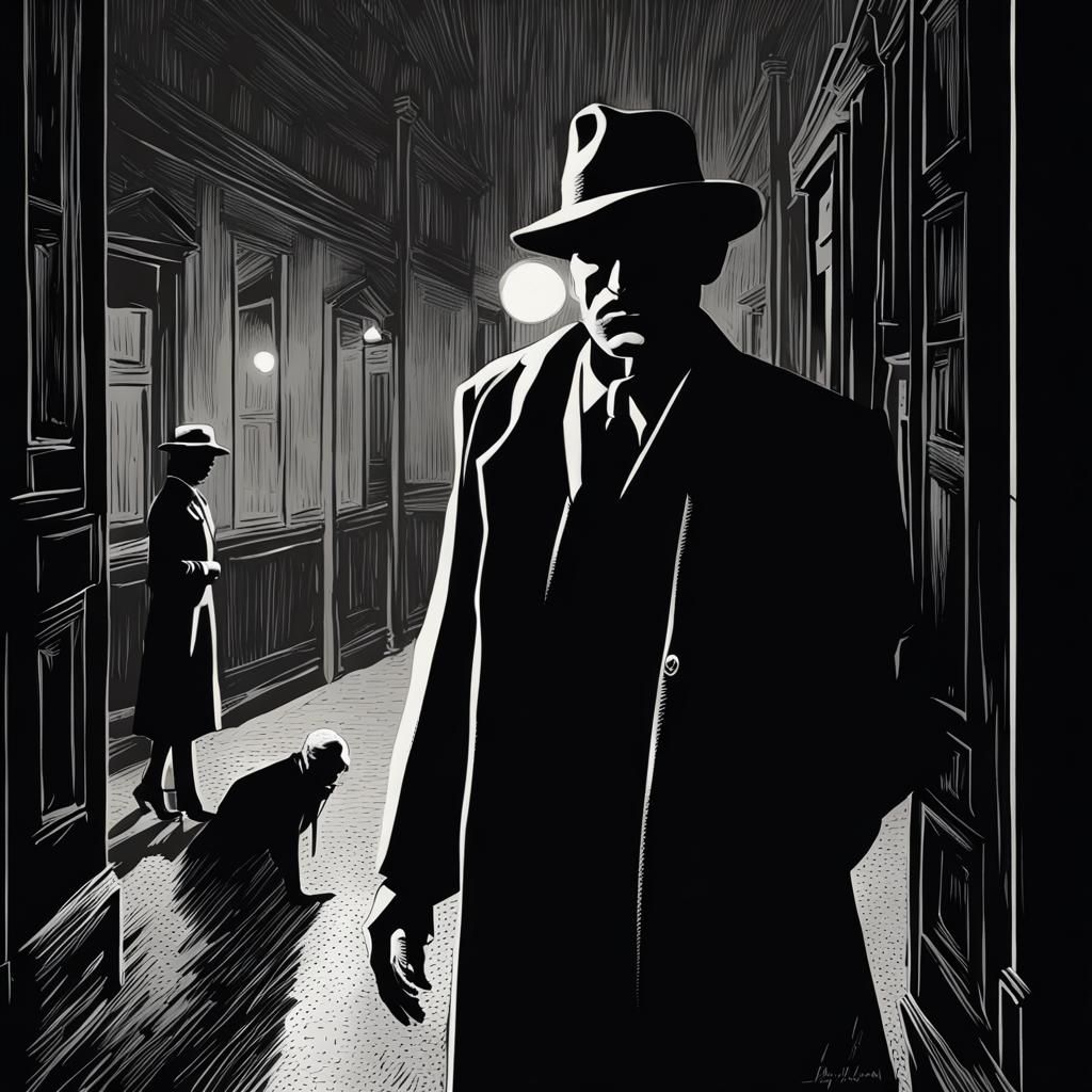 Luminous Man in Post-Impressionistic Film Noir