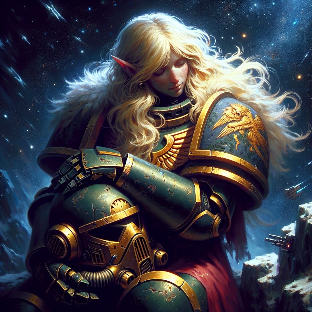 Elf Space Marine in Futuristic Armor