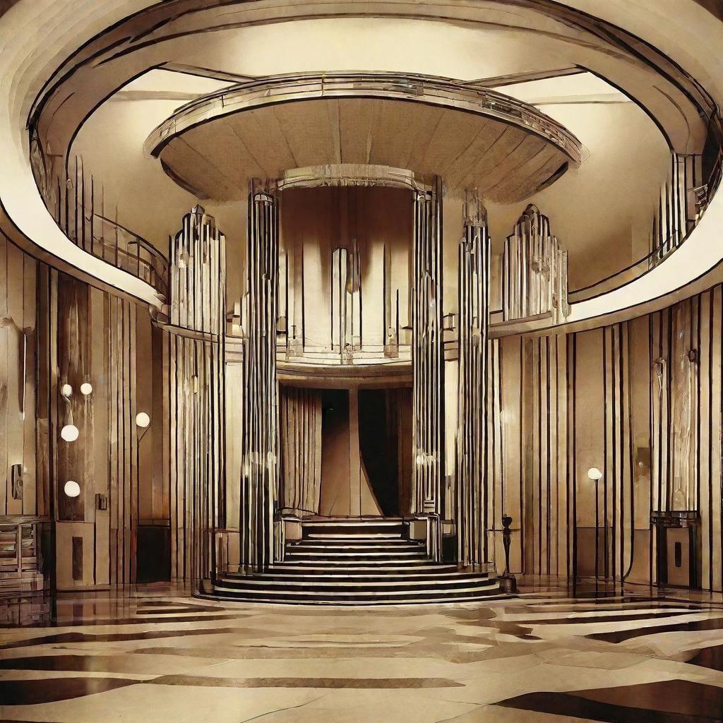 Vampire Art Deco Curtains in Verneuil Style