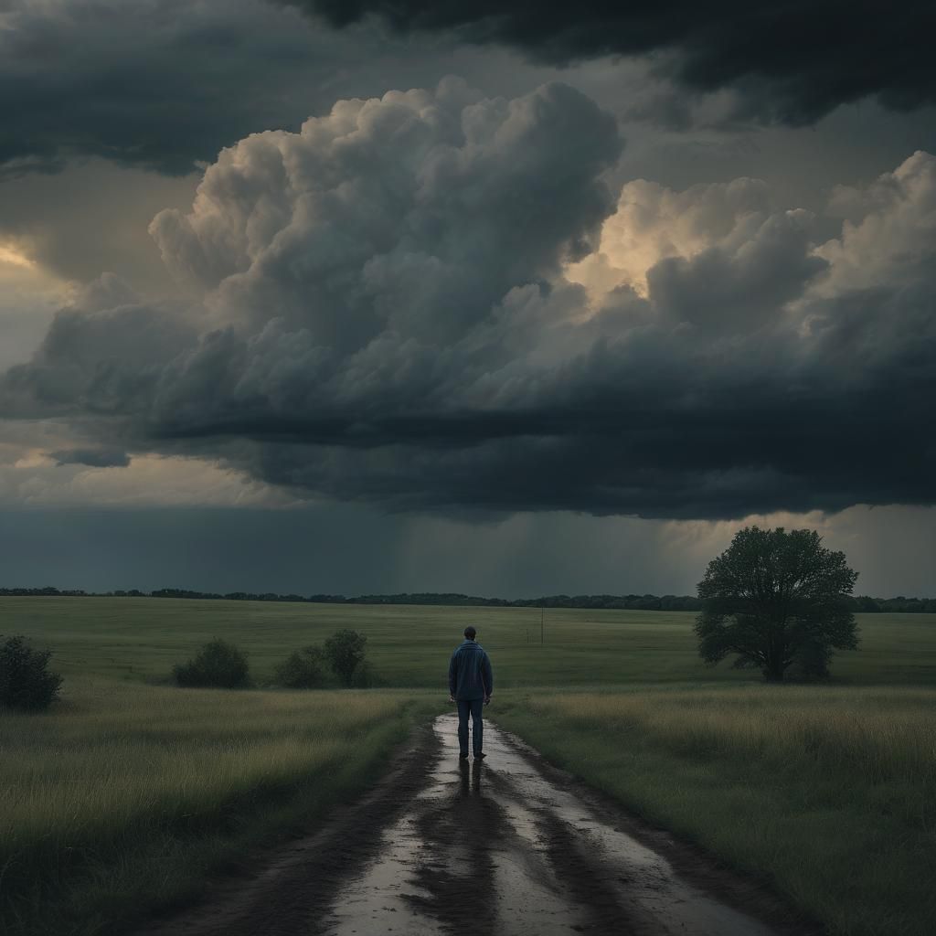 Desolate Ohio Landscape on a Stormy Day