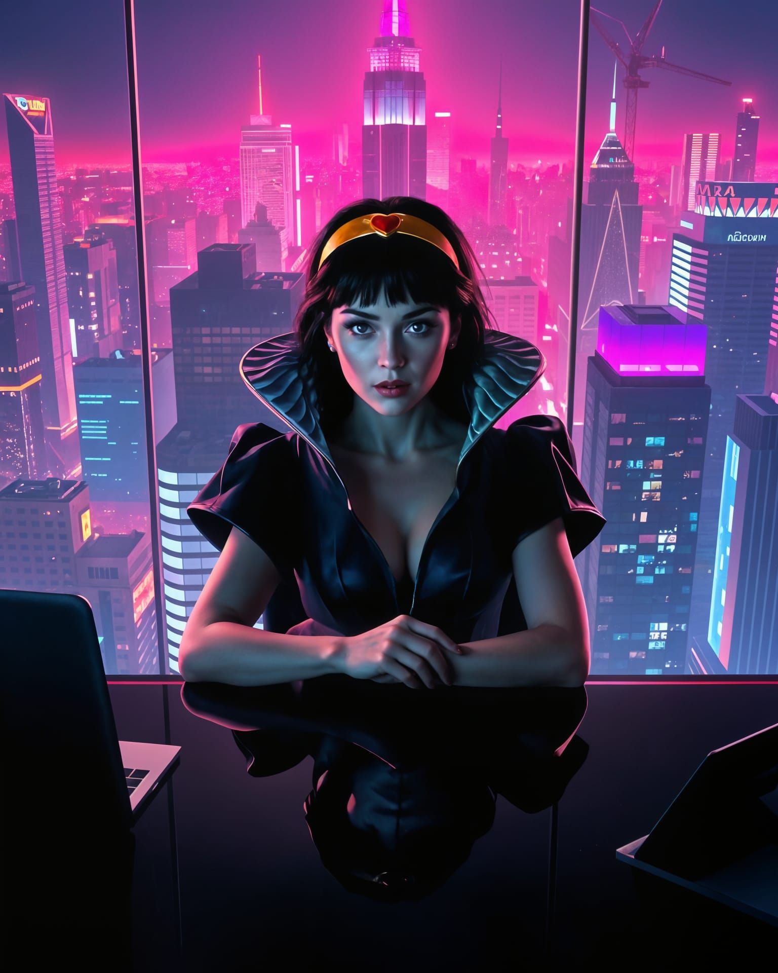Cyberpunk CEO Snow White Reigns Over a Corrupt Gotham