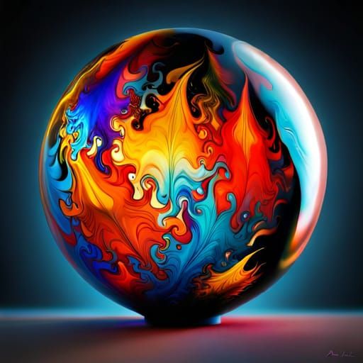 Intricate Blown Glass Sphere Digital Illustration