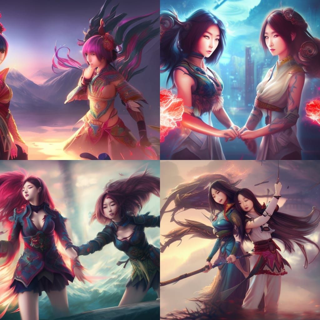 PC-chan vs Console-chan: Fantasy Concept Art