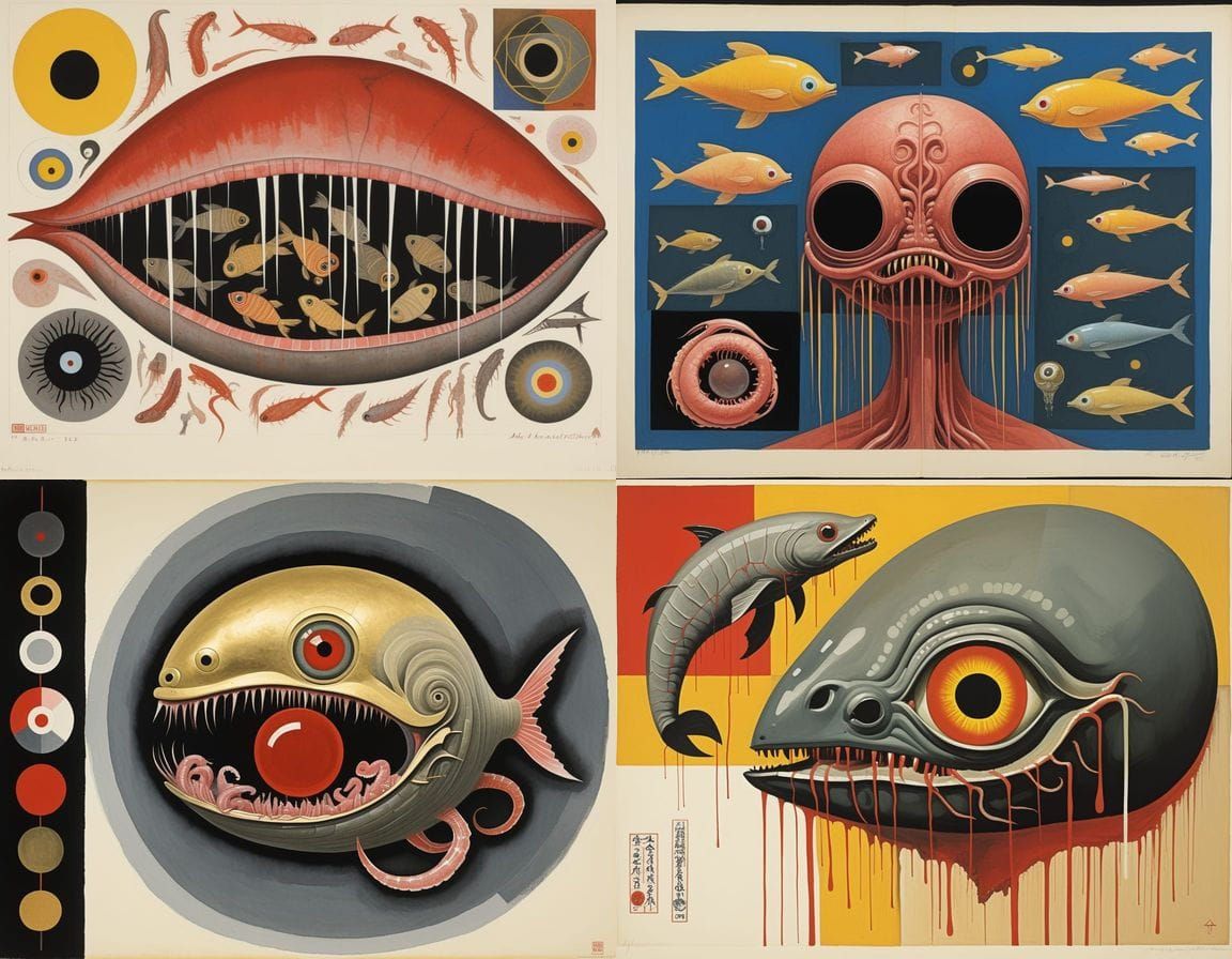 Surreal Japanese Horror: Mutant Hybrid Creature Art