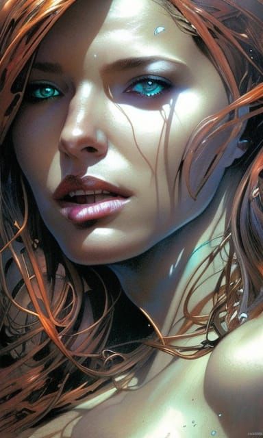 Witchblade Comic Book Art Portrait in 8K