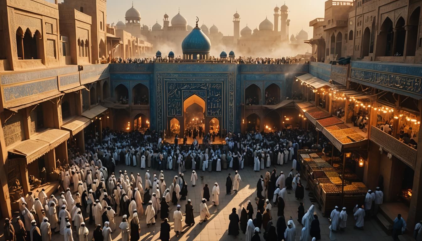 Hazrat Umar in Islamic Illuminated Manuscript Style