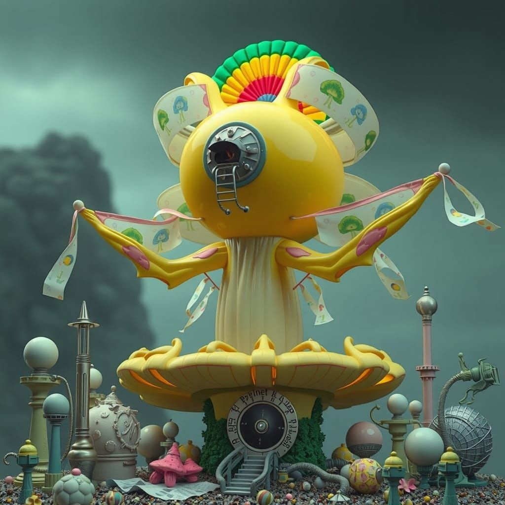 Whimsical Industrial Mushroom Structure