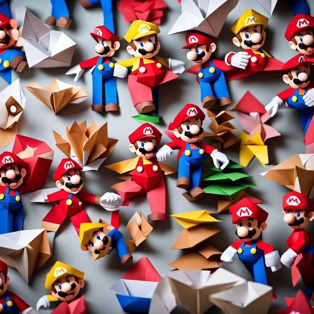 Super Mario Origami Papercraft in 8K