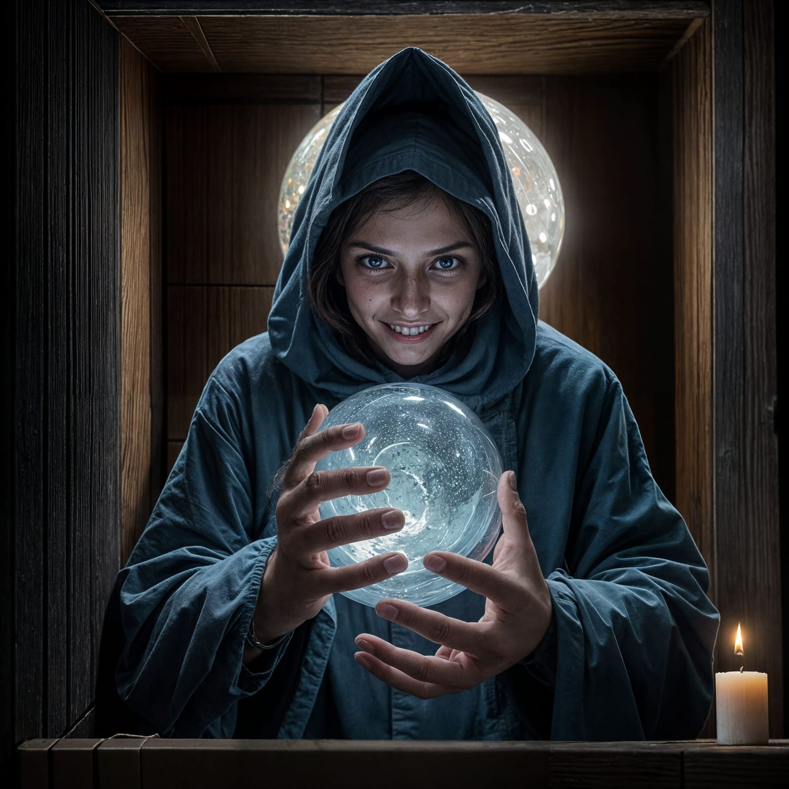 Witches Emerge from a Box Under a Midnight Moon