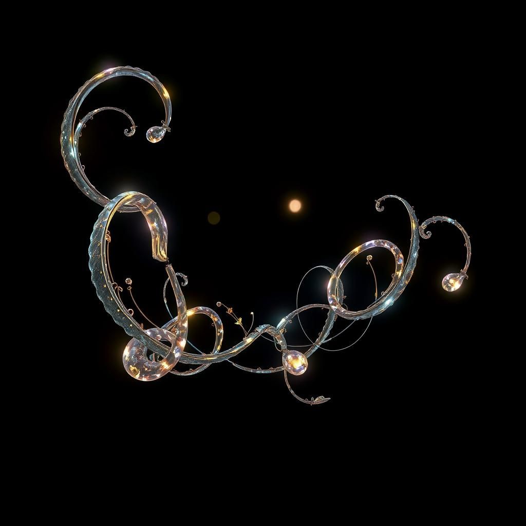 Ethereal Musical Notes in a Dark Void