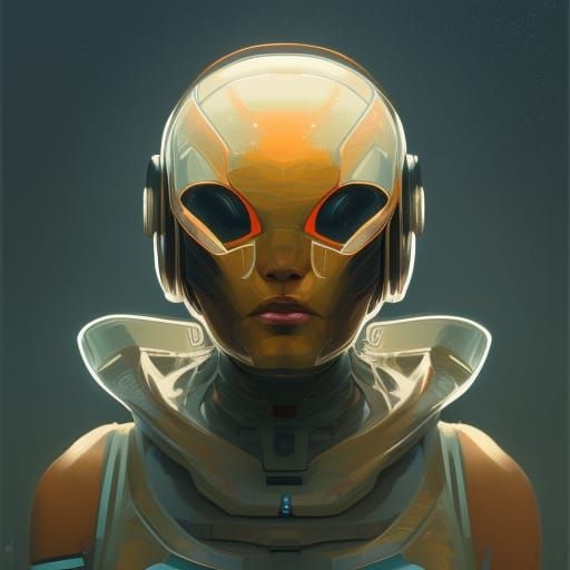 Detailed Droid Portrait in Hyperdetailed Style