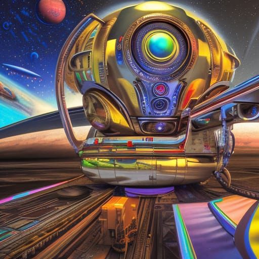 Retro-Futuristic Chicana Space Ranger in Solarpunk Style