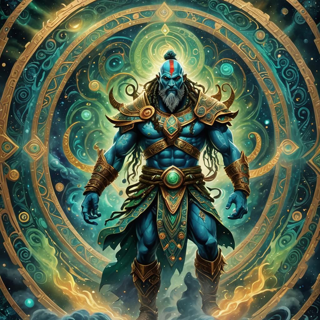 Ogum, God of War, in Visionary Cosmic Art