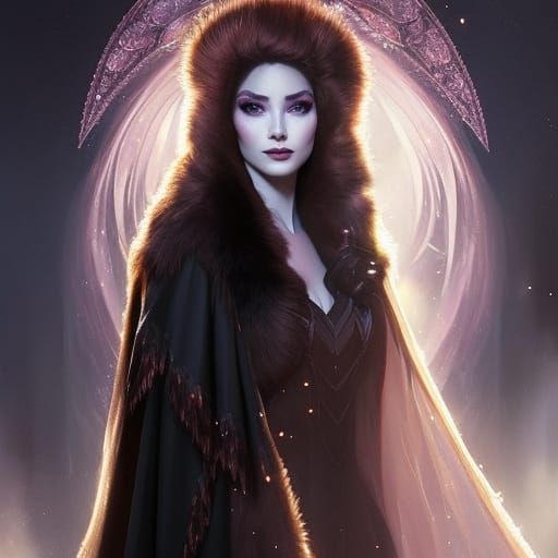 Demon Princess Elsa in Dark Furs: Hyperdetailed Art