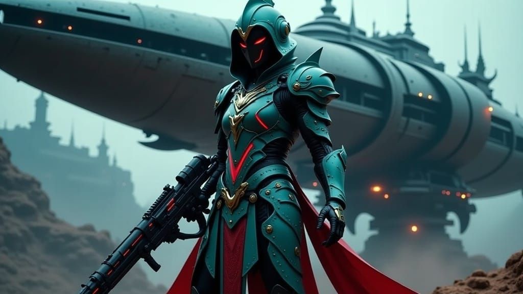 Lethal Geisha Cyborg Assassin in Futuristic Armor