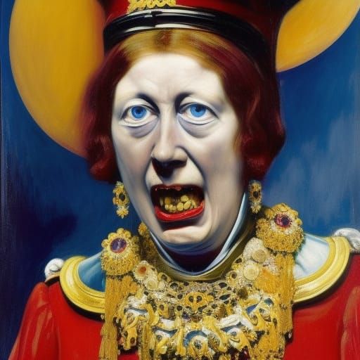 Queen Elizabeth II Screaming: Abstract Expressionism