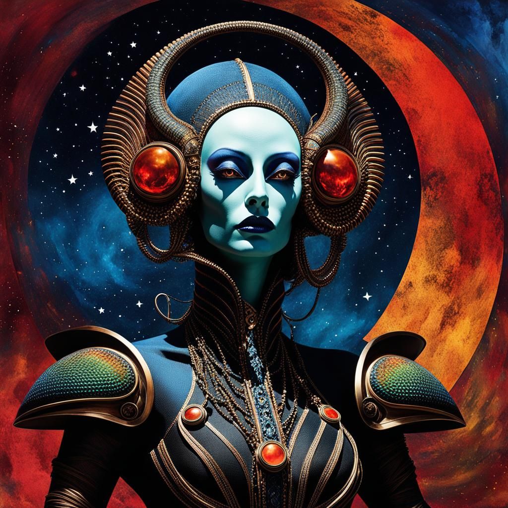 Night at the alien opera singer, alien  opera singing , Diva...