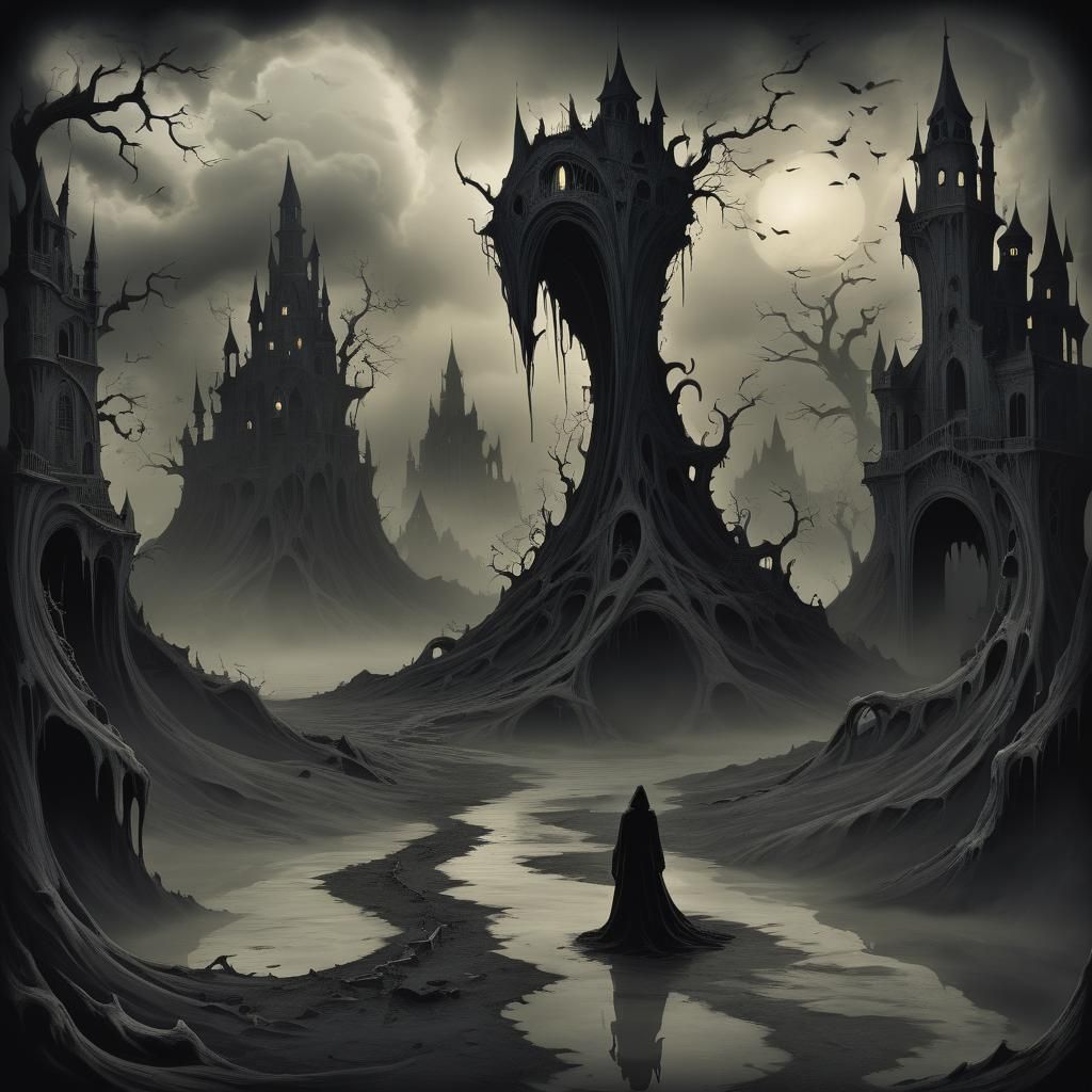 Grimdark Shadow Realm: A Surreal Nightmare