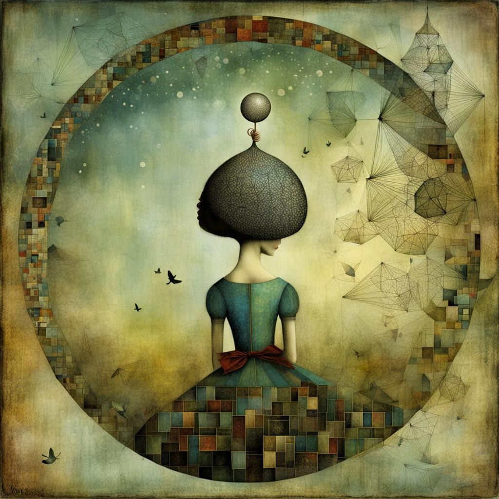 Surreal Abstract Composition Inspired by Modern Masters