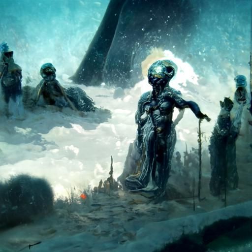 Forgotten Galaxy Gods in Gothic Horror Style