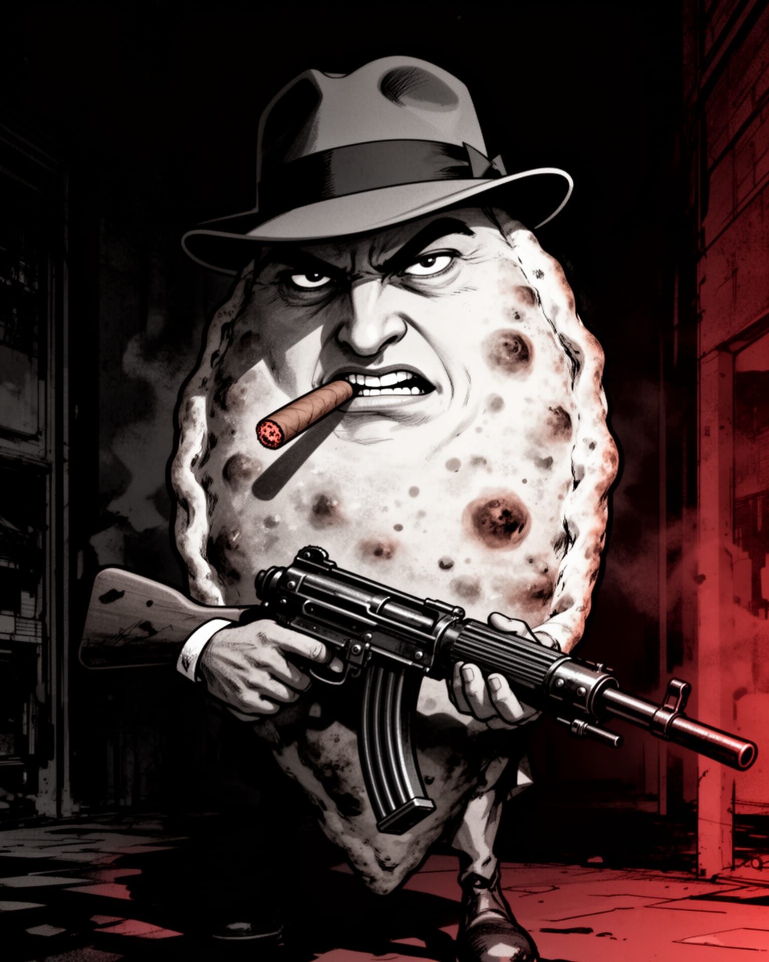 Al Cazone: The Menacing Calzone Gangster