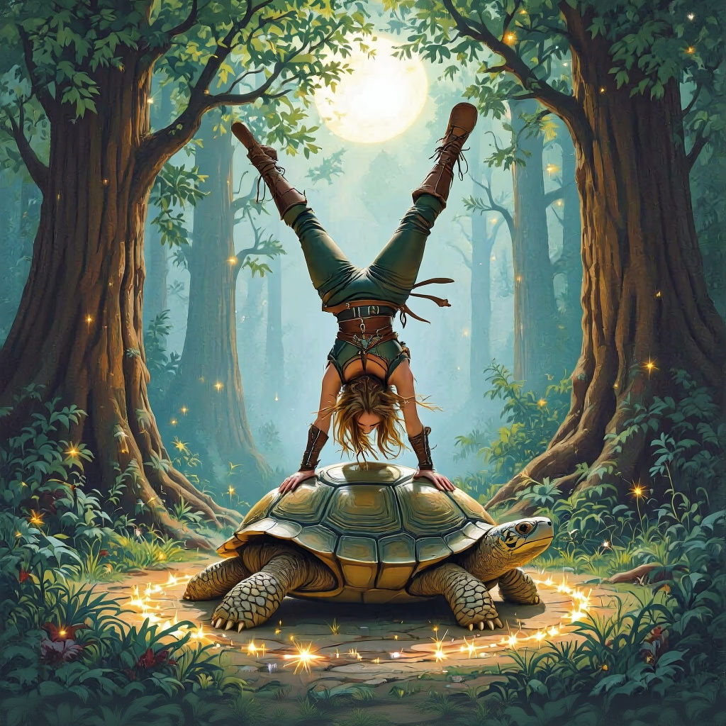 Enchanted Elf Handstand in Redwood Forest