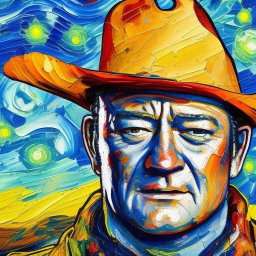 John Wayne as Impasto Oil Painting