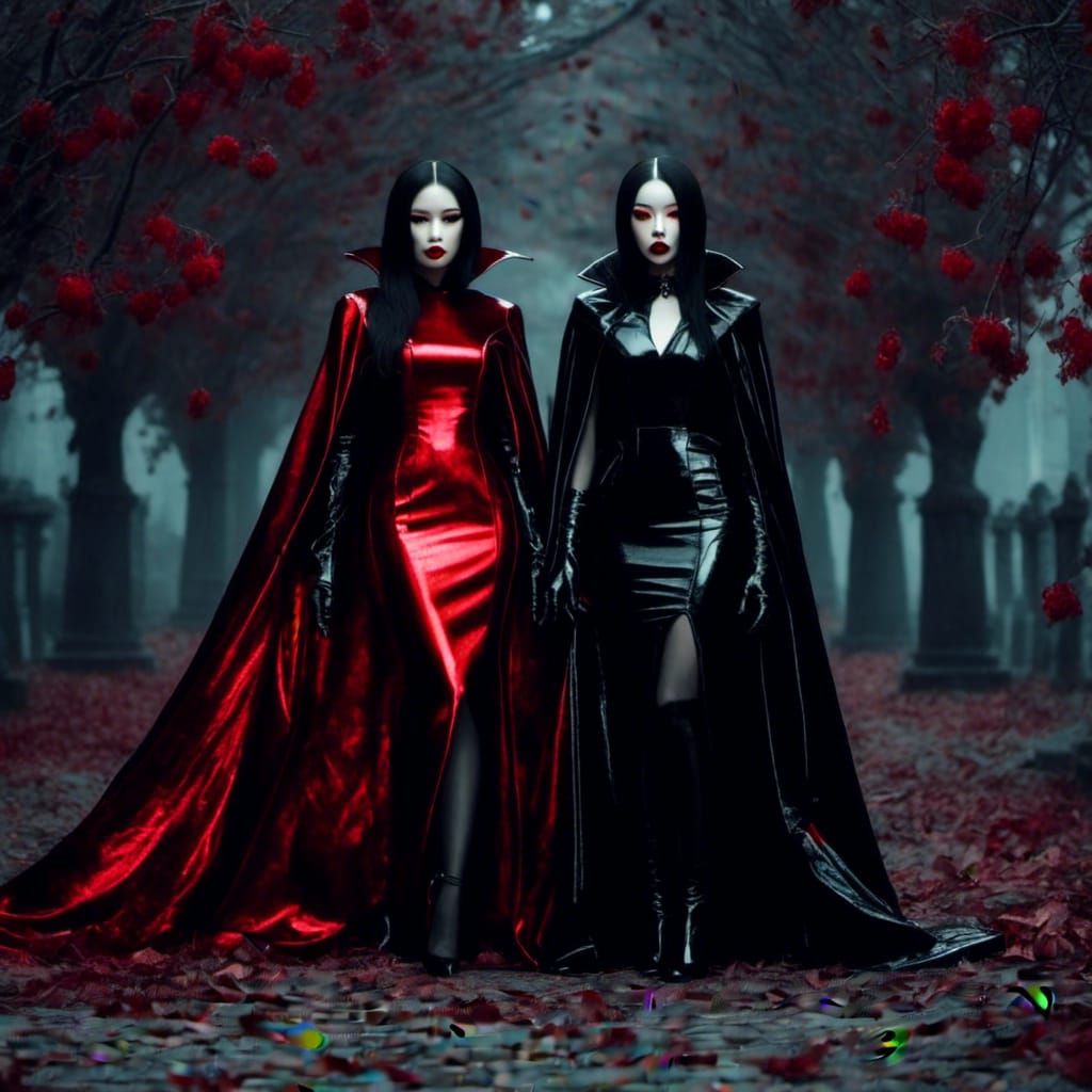Japanese Female Vampires in Patent Leather Dresses