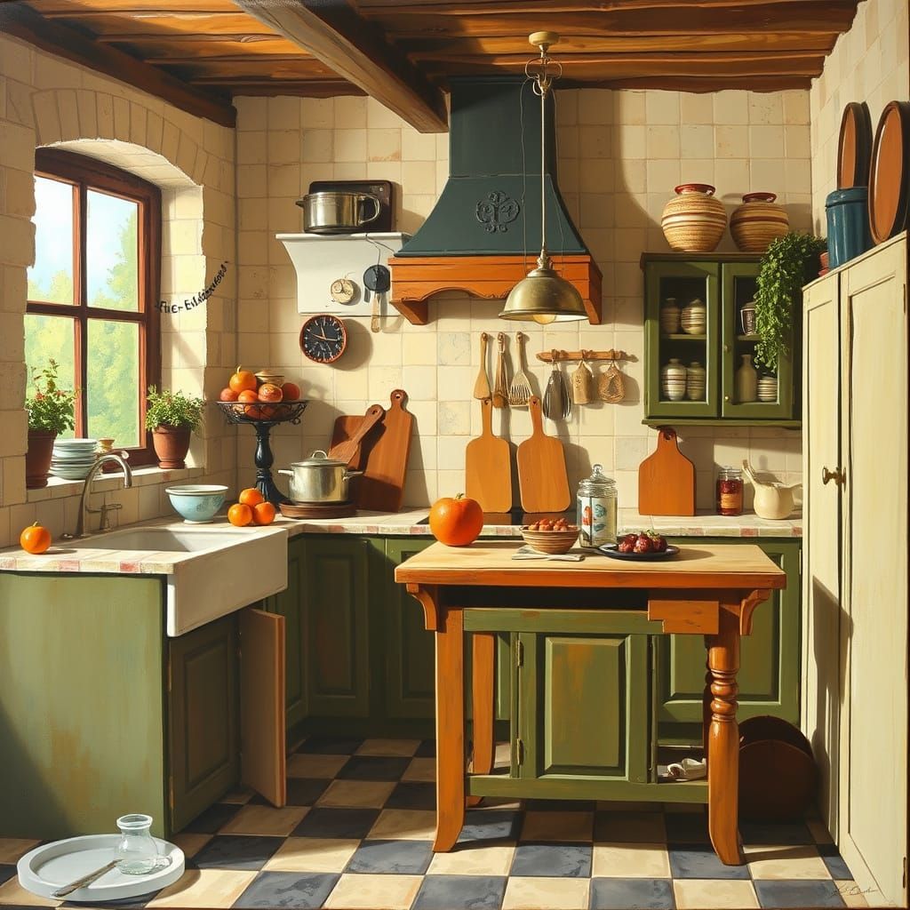 Rustic Italian Kitchen Scene