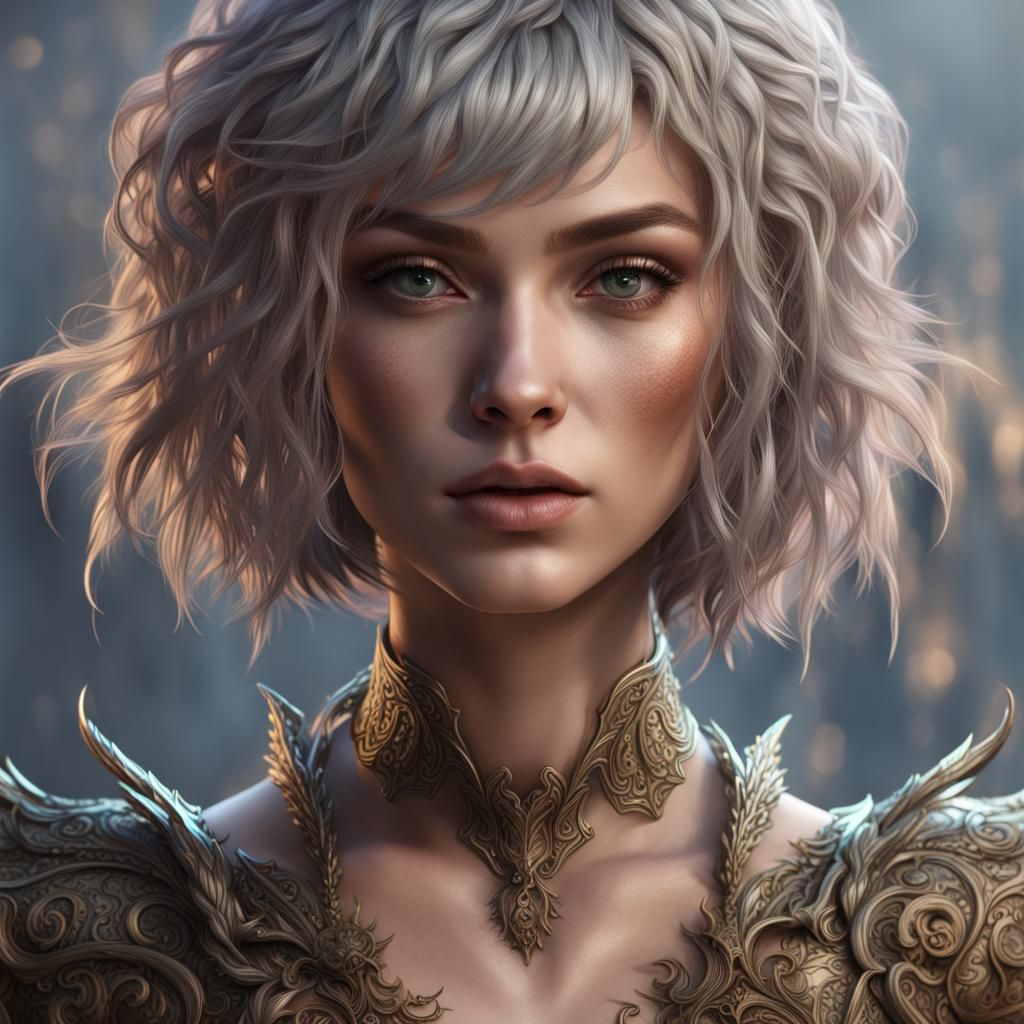 Pencil Drawing of Model with Short Hair