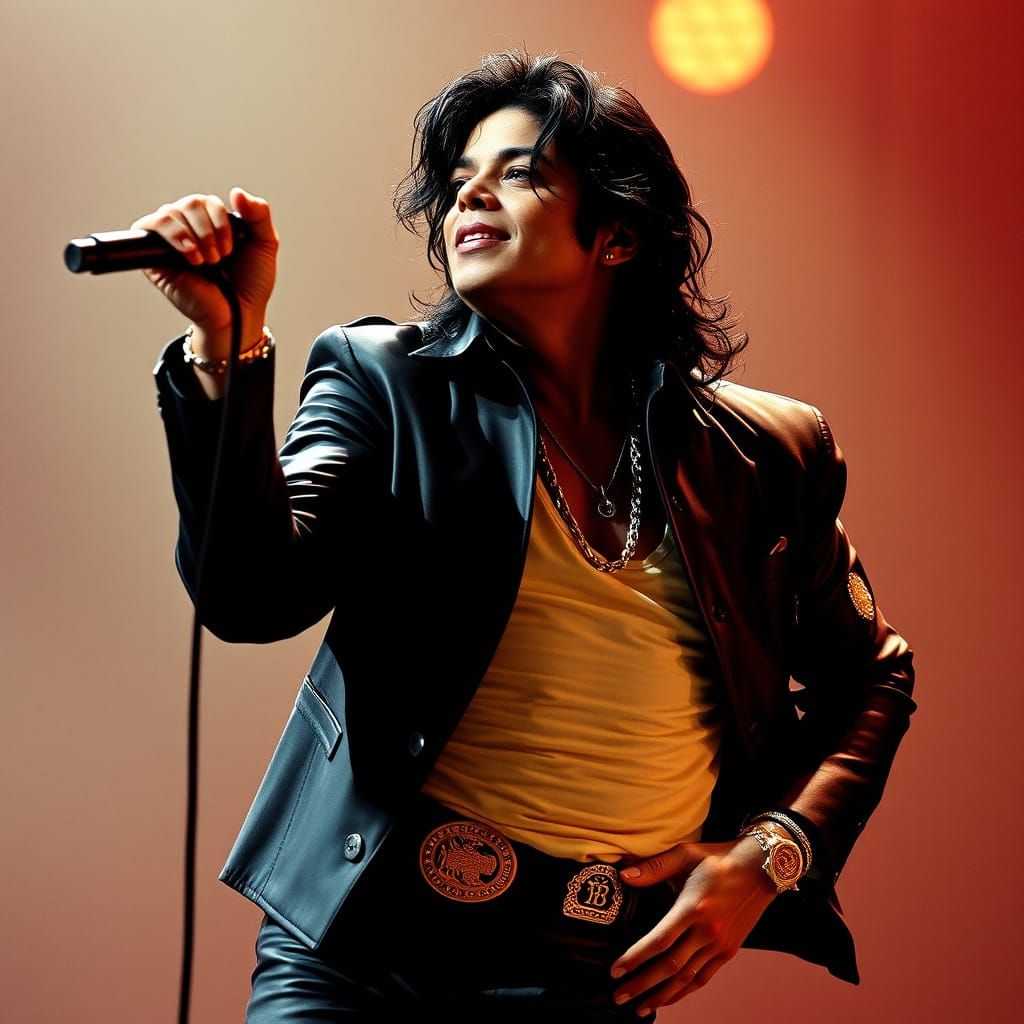 Michael Jackson Flexing in Dance Pose