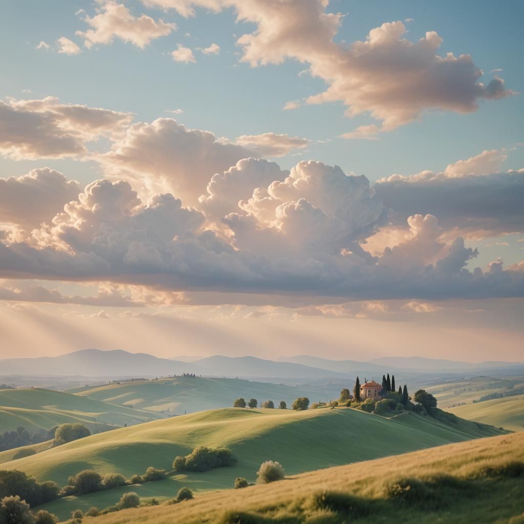 Ethereal Hillside Landscape in Soft Focus Photography