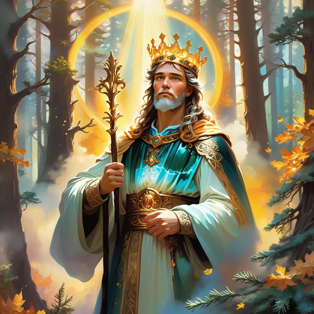 Frey, King of Light, in Vibrant Oil Painting