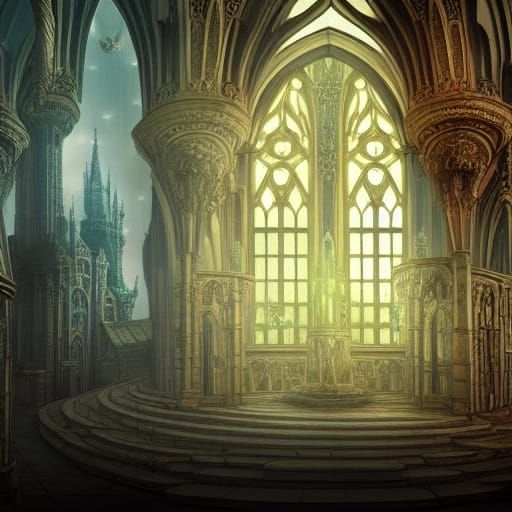 Stained Glass Castle: Epic Digital Matte Painting